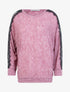 Pull à empiècements en dentelle ajourée - Rose - 1