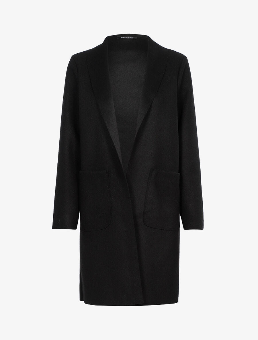 Gilet ouvert en feutre - Noir - 1