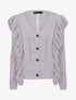 Gilet boutonné à bandes volantées - Gris clair - 1