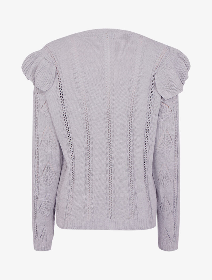 Gilet boutonné à bandes volantées - Gris clair - 2