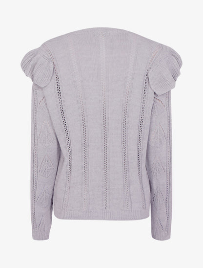 Gilet boutonné à bandes volantées - Gris clair - 2