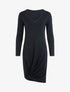 Robe en maille fine à bord torsadé - Noir - 1