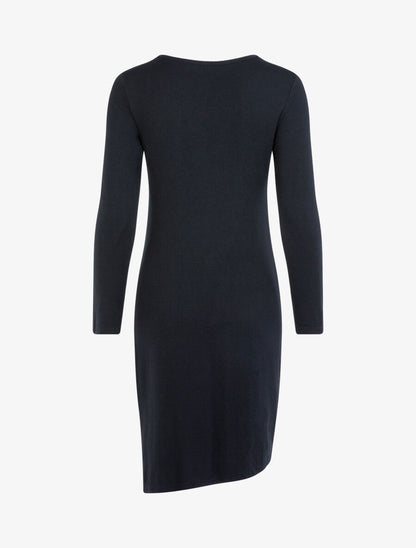 Robe en maille fine à bord torsadé - Noir - 2