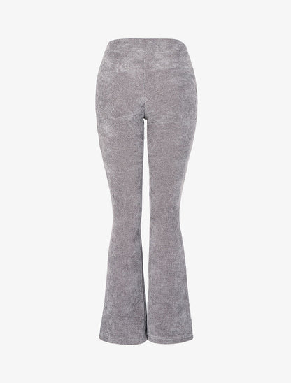 Pantalon flare en velours côtelé - Gris clair - 2