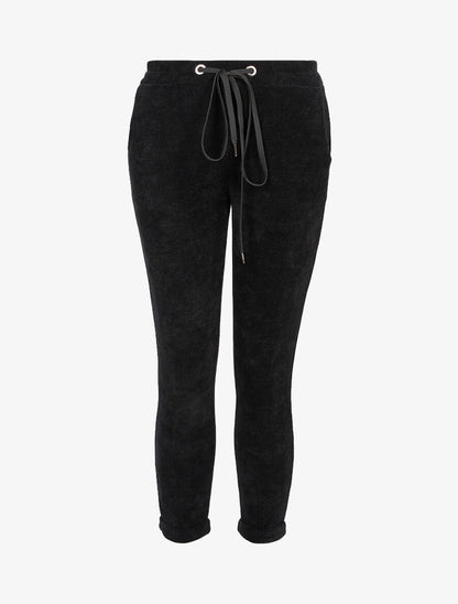 Pantalon 7/8 en velours côtelé - Noir - 1