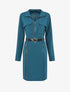 Robe moulante à zips contrastants - Bleu pétrole - 1