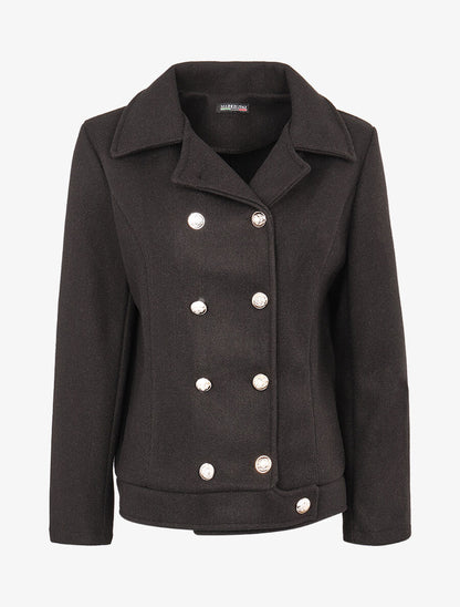 Veste en feutre à boutonnières - Noir - 1