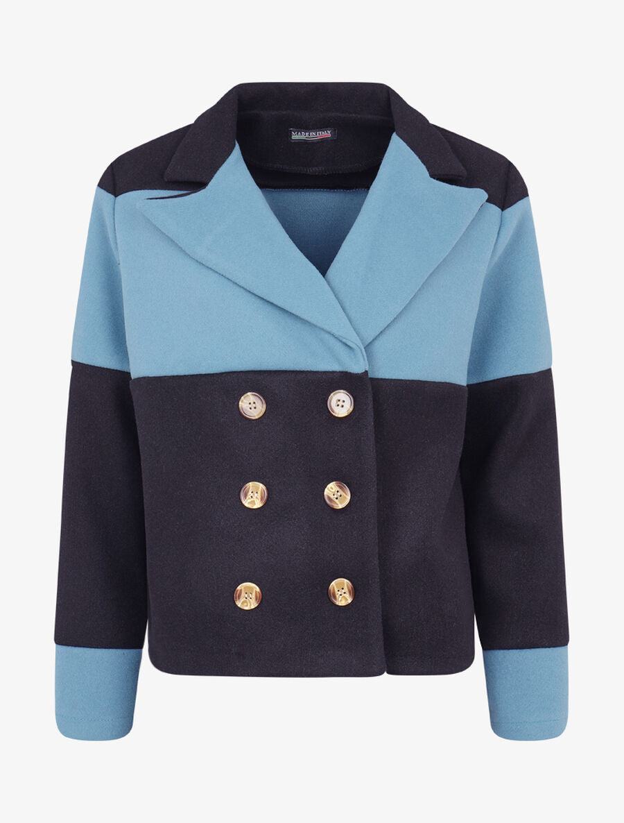 Caban court color block - Noir/bleu - 1