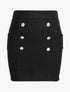Jupe ceinturée en maille - Noir - 1