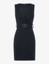 Robe ajustée ceinture à nouer au dos - Noir - 1
