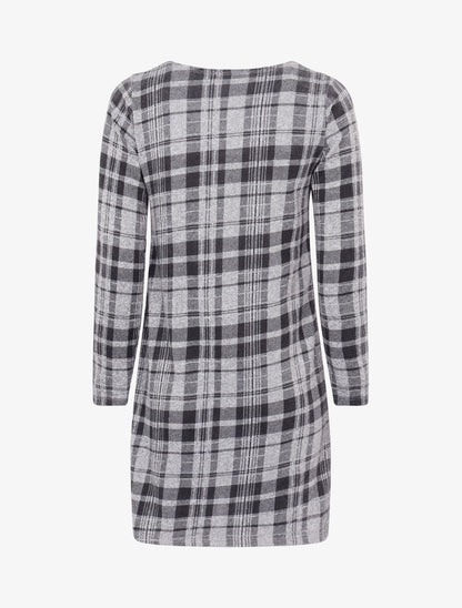 Robe à imprimé tartan - Gris clair - 2