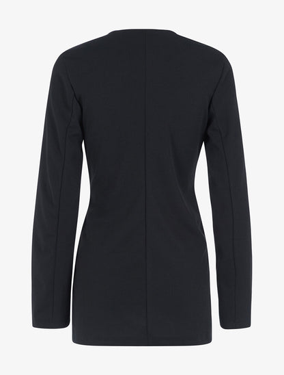 Veste mi longue à fausses poches zippées - Noir - 2