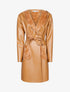 Veste droite style cuir retourné - Camel - 1