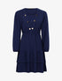 Robe légère à buste boutonné en V - Bleu nuit - 1