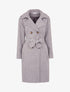 Manteau long à boutons contrastants - Gris clair - 1