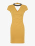 Robe à encolure perlée - Jaune - 1