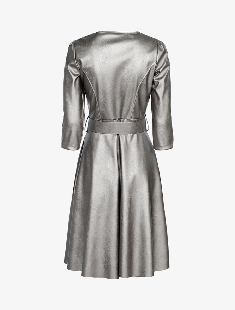 Robe patineuse en simili - Argent - 2