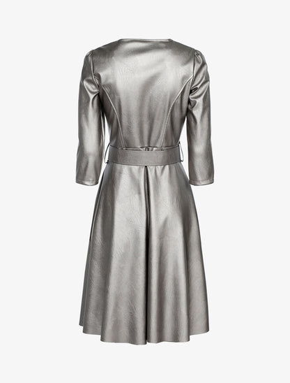 Robe patineuse en simili - Argent - 2