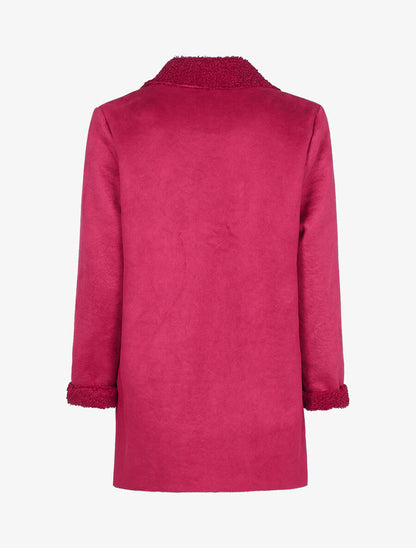 Veste légère style cuir retourné - Lie de vin - 2