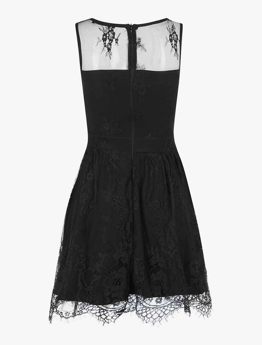Robe effet dentelle doublé - Noir - 2