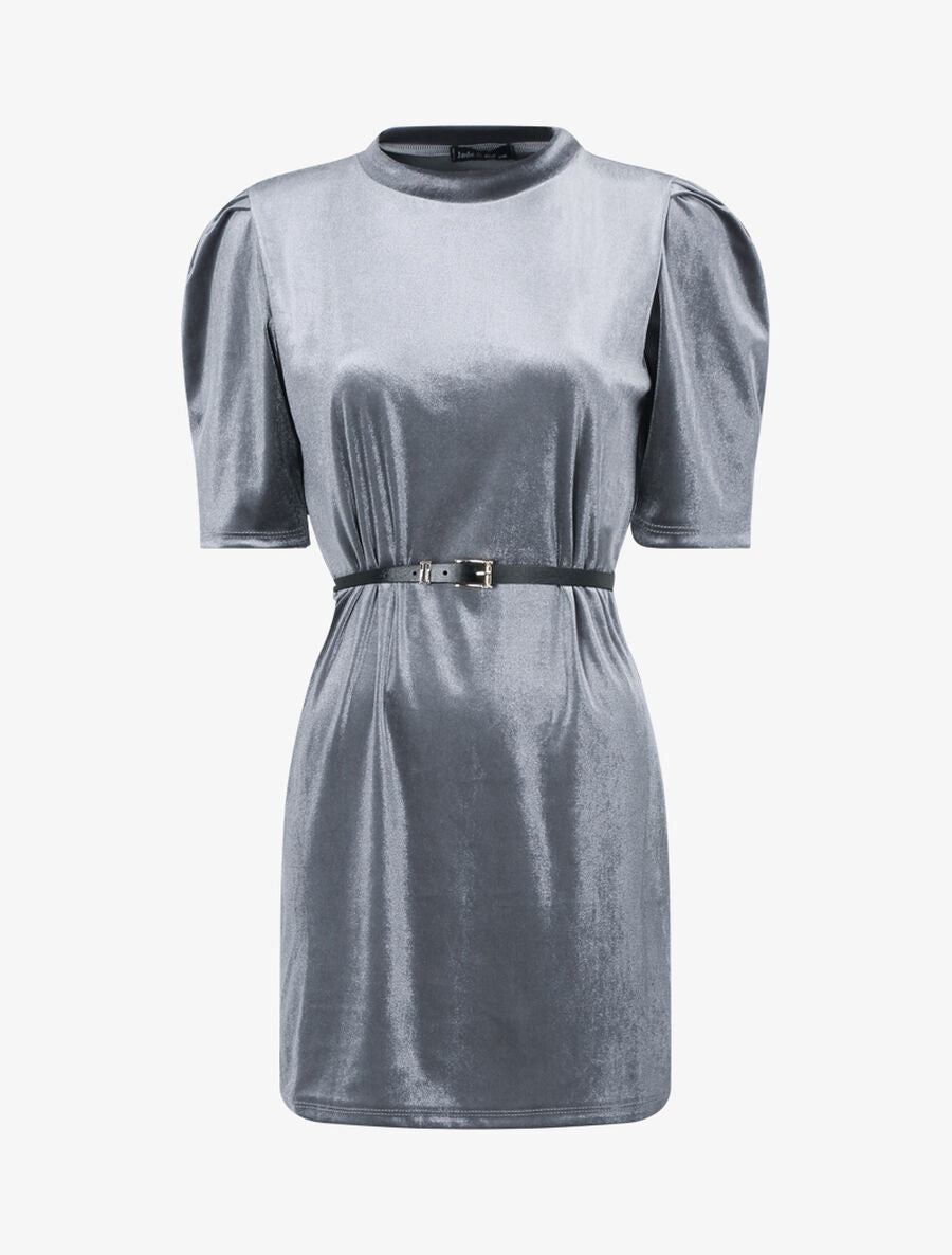Tunique effet velours - Gris clair - 1