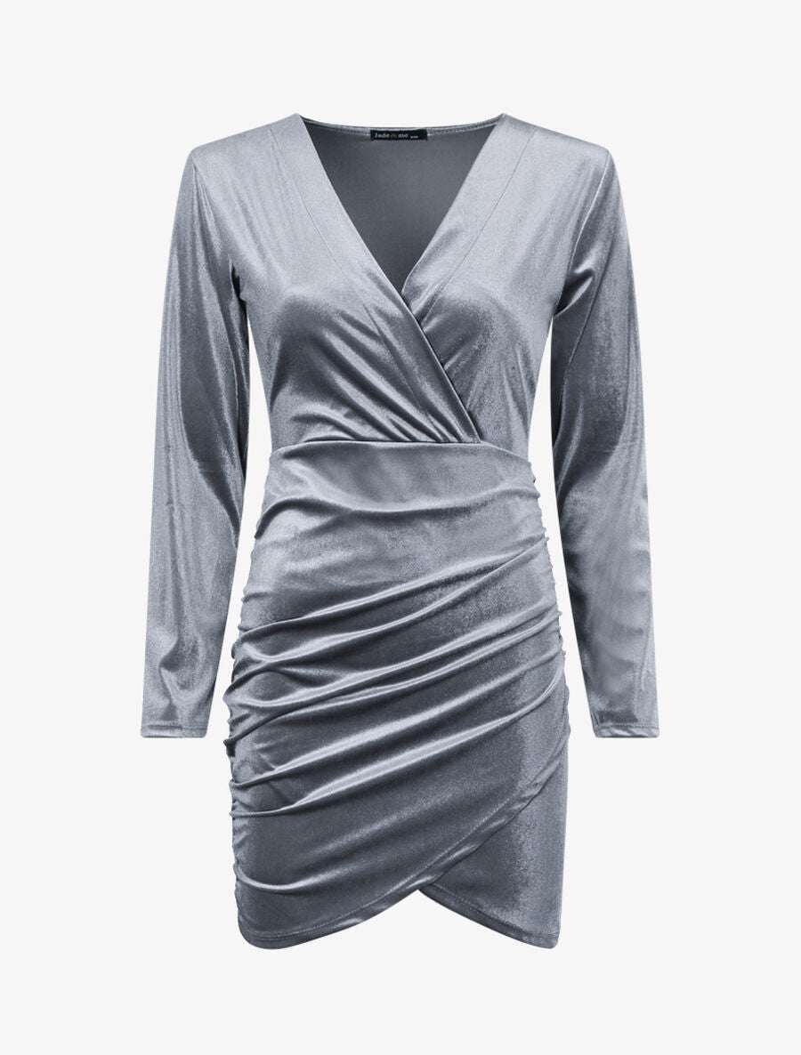 Tunique style robe effet velours - Gris clair - 1