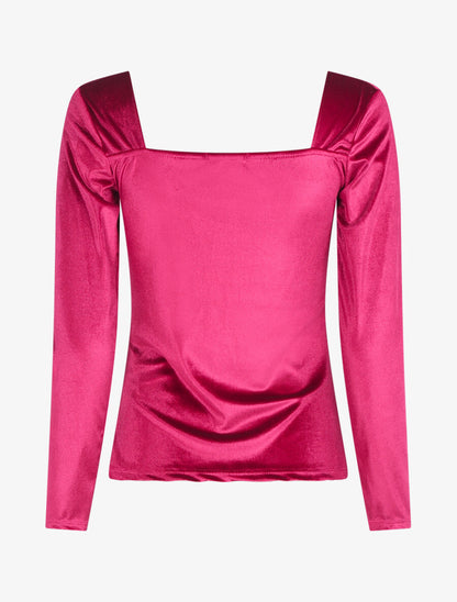 Top effet velours - Bordeaux - 2