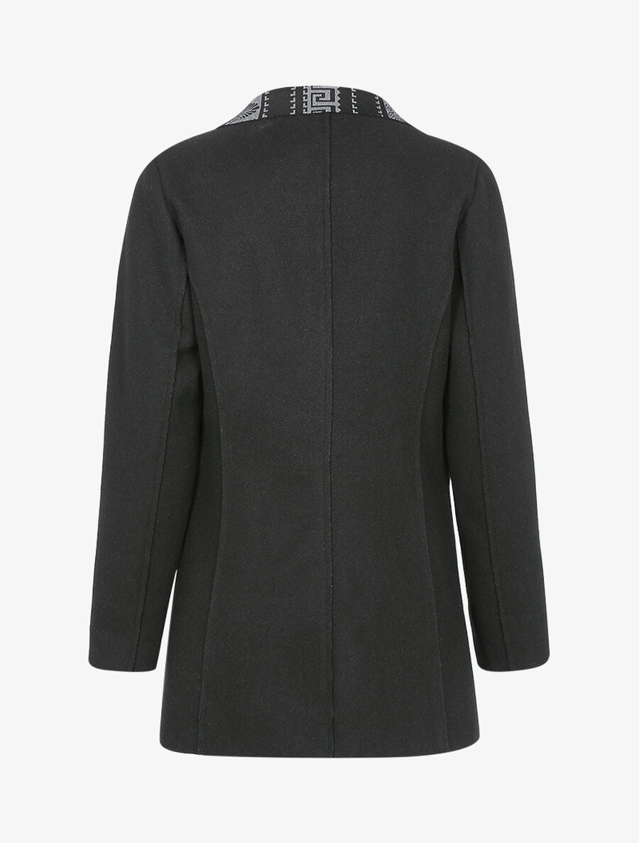 Manteau fin à intérieur imprimé - Noir - 2