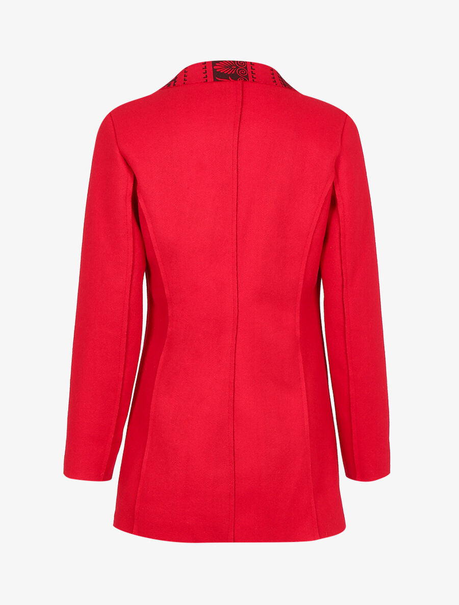 Manteau fin à intérieur imprimé - Rouge - 2