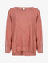 Pull oversize à losanges en relief - Rose - 1