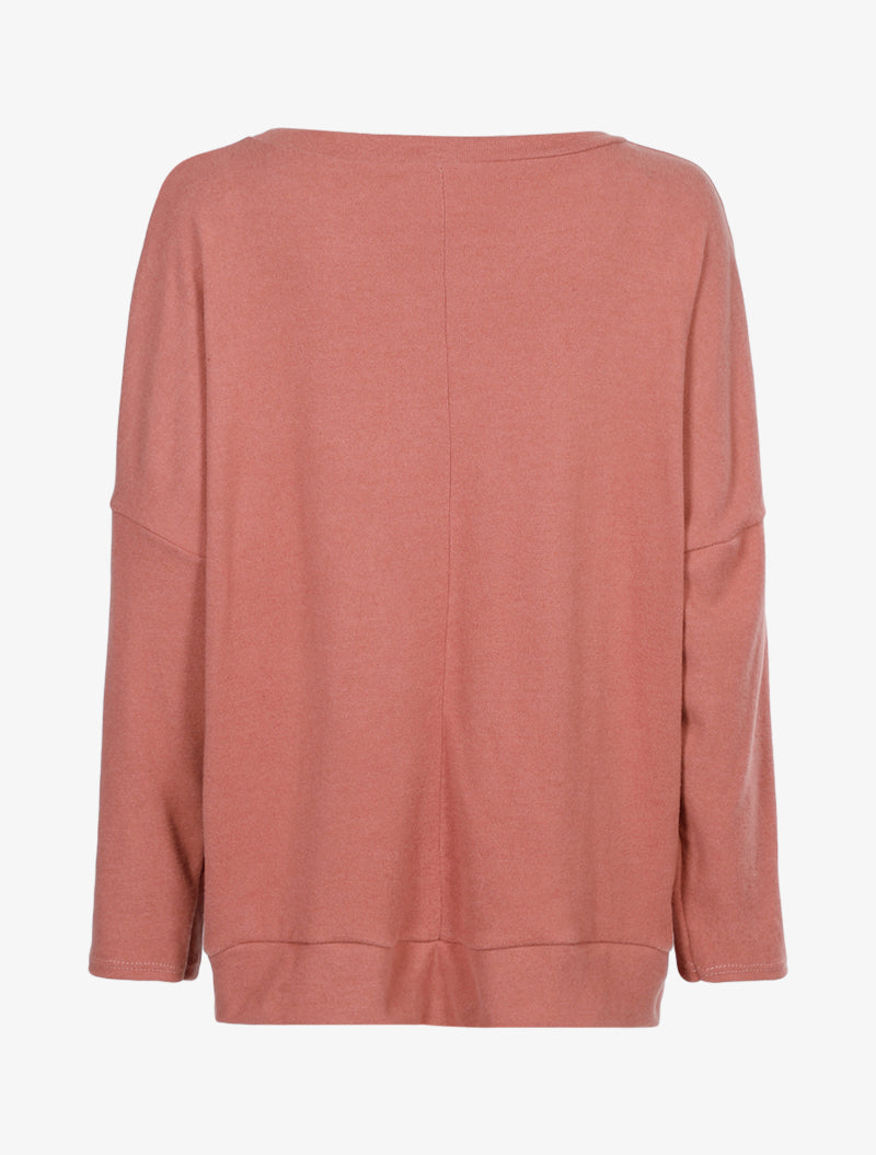 Pull oversize à losanges en relief - Rose - 2