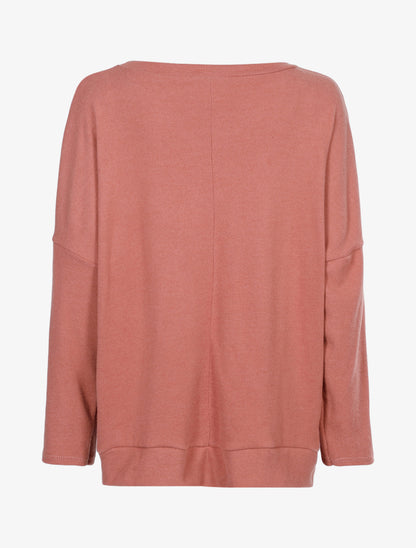 Pull oversize à losanges en relief - Rose - 2