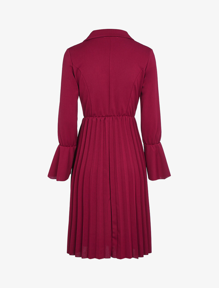 Robe style officier à bas gaufré - Lie de vin - 2