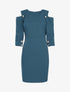 Robe à manches boutonnées - Bleu canard - 1
