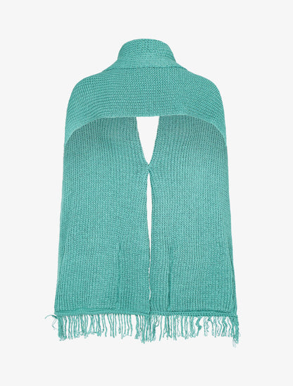 Poncho style écharpe à poches - Vert d&