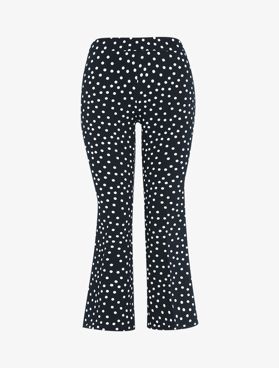 Pantacourt bootcut à pois - Noir - 1