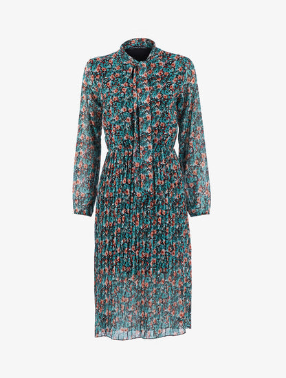 Robe longue fleurie - Vert - 1