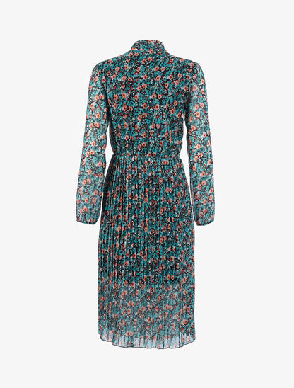 Robe longue fleurie - Vert - 2