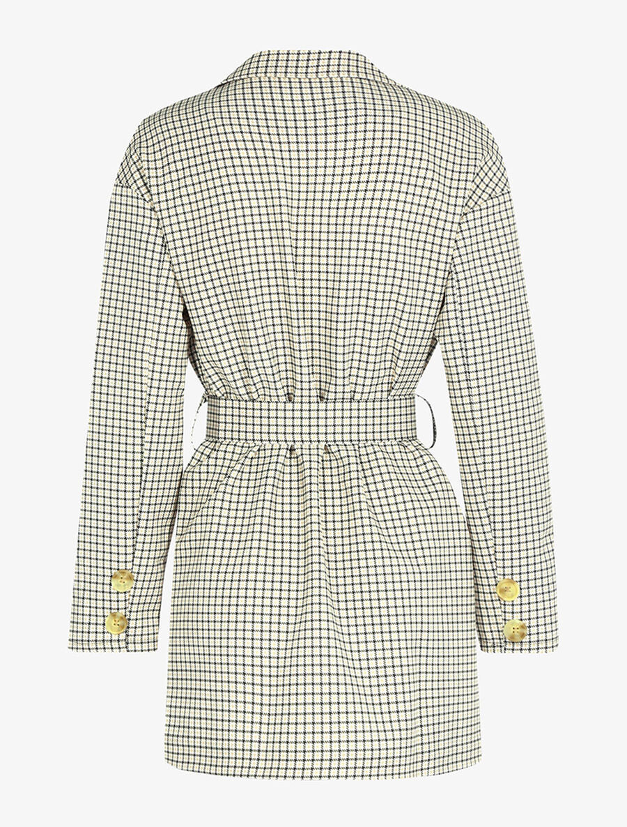 Veste coupe loose ceinturée - Noir/camel - 2