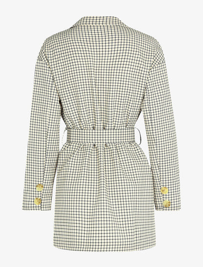 Veste coupe loose ceinturée - Noir/camel - 2