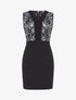 Robe buste dentelle en velours - noir/blanc - 1