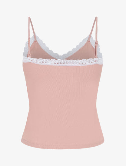 Ensemble pyjama côtelé débardeur et short - Rose - 2