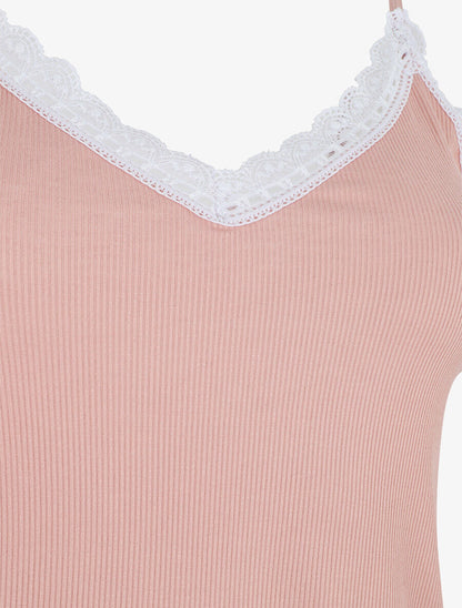 Ensemble pyjama côtelé débardeur et short - Rose - 3