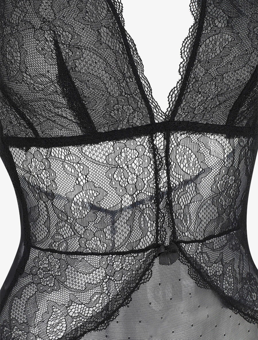 Body dos-nu en dentelle - Noir - 4