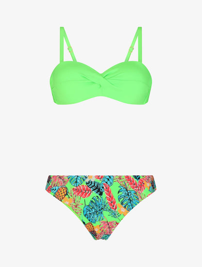 Bikini dépareillé imprimé tropical - Vert fluo - 5