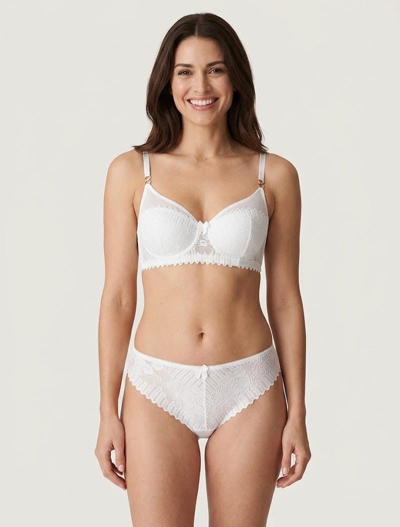 Spitzen-BH und String-Set - Weiß