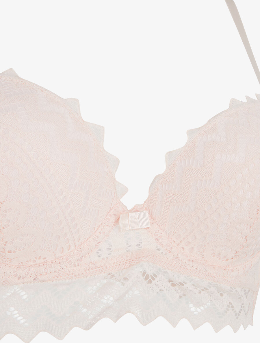 Ensemble soutien-gorge push-up et tanga en dentelle - Rose pâle - 3