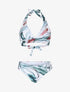 Maillot de bain 2 pièces triangle imprimé tropique - Blanc - 1