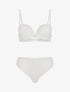 Ensemble soutien-gorge et tanga ajouré et bijoux strassé - Blanc - 1