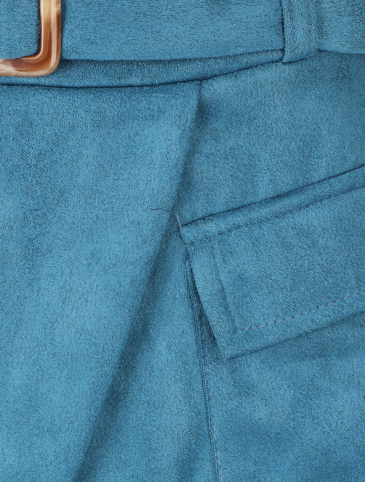 Jupe short en suédine - Bleu - 3